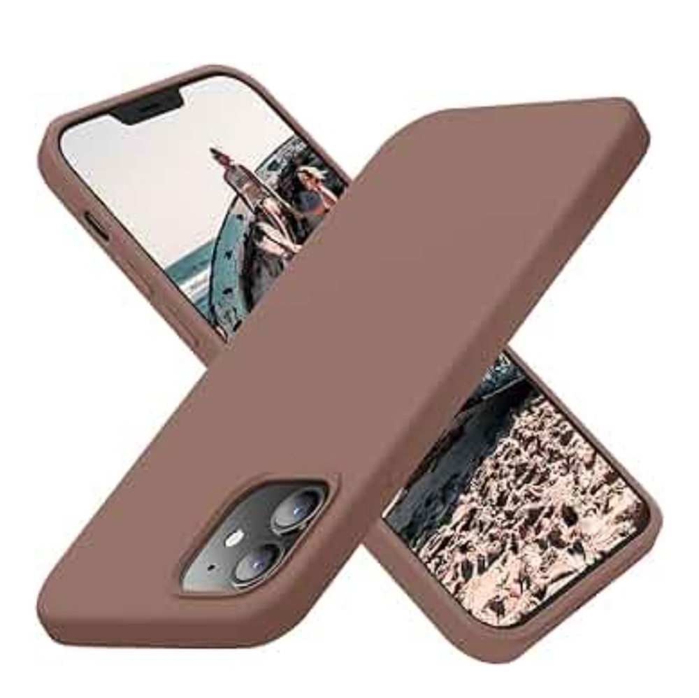 Brown Silicone Phone Case new for iPhone 2023 Pro, 6.1 inch